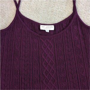 St. John Collection Burgundy Knit Tank Top